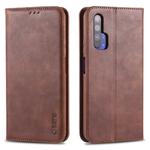 For Huawei Honor 20 Pro AZNS Retro Texture Magnetic Horizontal Flip PU Leather Case with Holder & Card Slots & Photo Frame(Brown)