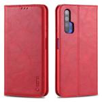 For Huawei Honor 20 Pro AZNS Retro Texture Magnetic Horizontal Flip PU Leather Case with Holder & Card Slots & Photo Frame(Red)