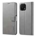 For Xiaomi Mi 11 Lite LC.IMEEKE Calf Texture Horizontal Flip Leather Case, with Holder & Card Slots & Wallet(Grey)