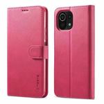 For Xiaomi Mi 11 Lite LC.IMEEKE Calf Texture Horizontal Flip Leather Case, with Holder & Card Slots & Wallet(Red)