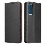 For Samsung Galaxy A52 4G/5G Fierre Shann PU Genuine Leather Texture Horizontal Flip Leather Case with Holder & Card Slots & Wallet(Black)