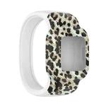 For Garmin Vivofit JR3 No Buckle Silicone Printing Watch Band, Size:S(Leopard)