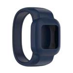 For Garmin Vivofit JR3 No Buckle Silicone Pure Color Watch Band, Size:S(Dark Blue)