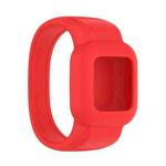 For Garmin Vivofit JR3 No Buckle Silicone Pure Color Watch Band, Size:S(Red)