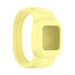 For Garmin Vivofit JR3 No Buckle Silicone Pure Color Watch Band, Size:L(Yellow)