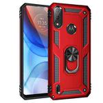 For Motorola Moto E7 Power (2021) Shockproof TPU + PC Protective Case with 360 Degree Rotating Holder(Red)