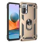 For Xiaomi Redmi Note 10 Pro / Note 10 Pro Max Shockproof TPU + PC Protective Case with 360 Degree Rotating Holder(Gold)
