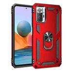 For Xiaomi Redmi Note 10 Pro / Note 10 Pro Max Shockproof TPU + PC Protective Case with 360 Degree Rotating Holder(Red)