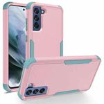 For Samsung Galaxy S21 FE TPU + PC Shockproof Protective Case(Pink + Grey Green)