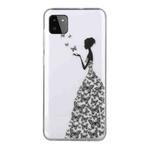 For Samsung Galaxy A22 5G Coloured Drawing Pattern Transparent TPU Protective Case(Butterfly Girl)