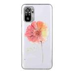 For Xiaomi Redmi Note 10 4G Coloured Drawing Pattern Transparent TPU Protective Case(Flower)