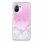 For Xiaomi Mi 11 Lite Coloured Drawing Pattern Transparent TPU Protective Case(Marble)