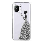 For Xiaomi Mi 11 Lite Coloured Drawing Pattern Transparent TPU Protective Case(Butterfly Girl)