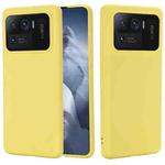 For Xiaomi Mi 11 Ultra Solid Color Liquid Silicone Dropproof Full Coverage Protective Case(Yellow)