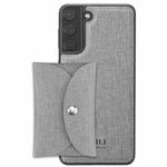 For Samsung Galaxy S21+ 5G ViLi T Series TPU + PU Woven Fabric Magnetic Protective Case with Wallet(Grey)