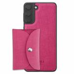 For Samsung Galaxy S21 5G ViLi T Series TPU + PU Woven Fabric Magnetic Protective Case with Wallet(Rose Red)