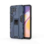For OPPO A94 Supersonic PC + TPU Shock-proof Protective Case with Holder(Dark Blue)