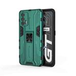 For OPPO Realme GT Supersonic PC + TPU Shock-proof Protective Case with Holder(Green)
