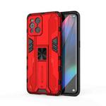 For OPPO Find X3 Supersonic PC + TPU Shock-proof Protective Case with Holder(Red)