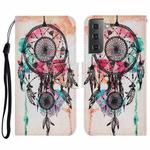 For Samsung Galaxy S21 FE Coloured Drawing Pattern Horizontal Flip PU Leather Case with Holder & Card Slots & Wallet & Lanyard(Wind Chimes)