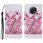 For Xiaomi Redmi Note 9T Coloured Drawing Pattern Horizontal Flip PU Leather Case with Holder & Card Slots & Wallet & Lanyard(Cute Rabbit)