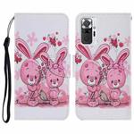 For Xiaomi Redmi Note 10 Pro Coloured Drawing Pattern Horizontal Flip PU Leather Case with Holder & Card Slots & Wallet & Lanyard(Cute Rabbit)