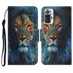 For Xiaomi Redmi Note 10 Pro Coloured Drawing Pattern Horizontal Flip PU Leather Case with Holder & Card Slots & Wallet & Lanyard(Lion)