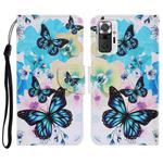 For Xiaomi Redmi Note 10 Pro Coloured Drawing Pattern Horizontal Flip PU Leather Case with Holder & Card Slots & Wallet & Lanyard(Purple Butterfly)