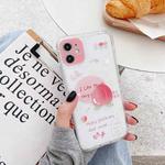 For iPhone 12 mini Painted Pattern TPU Straight Edge Fine Hole Protective Case (White)
