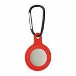 Shockproof Anti-scratch Silicone Soft Case with Keychain Ring For AirTag(Red)