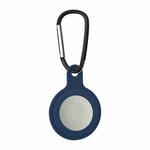 Shockproof Anti-scratch Silicone Soft Case with Keychain Ring For AirTag(Dark Blue)