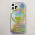 For iPhone 12 mini Shockproof Side Painting Expression Pattern Laser TPU Protective Case (Green)