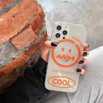 Shockproof Side Painting Expression Pattern Transparent TPU Protective Case For iPhone 12(Orange)