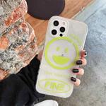 Shockproof Side Painting Expression Pattern Transparent TPU Protective Case For iPhone 12 Pro(Green)