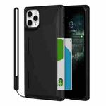 For iPhone 11 Pro Armor Shockproof TPU + PC Hard Case with Card Slot Holder (Black)