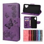 For Samsung Galaxy A32 4G Butterflies Embossing Horizontal Flip Leather Case with Holder & Card Slots & Wallet(Purple)