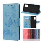 For Samsung Galaxy A72 5G / 4G Butterflies Embossing Horizontal Flip Leather Case with Holder & Card Slots & Wallet(Blue)