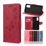 For Samsung Galaxy A72 5G / 4G Butterflies Embossing Horizontal Flip Leather Case with Holder & Card Slots & Wallet(Red)