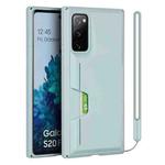 For Samsung Galaxy S20 FE Armor Shockproof TPU + PC Hard Case with Card Slot Holder(Light Blue)