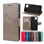 For Samsung Galaxy A12 5G Butterfly Flower Pattern Horizontal Flip Leather Case with Holder & Card Slots & Wallet(Grey)