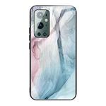For One Plus 9 Pro Abstract Marble Pattern Glass Protective Case(Abstract Gray)