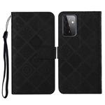 For Samsung Galaxy A72 5G / 4G Ethnic Style Embossed Pattern Horizontal Flip Leather Case with Holder & Card Slots & Wallet & Lanyard(Black)