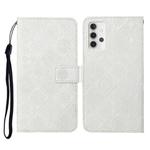 For Samsung Galaxy A32 5G Ethnic Style Embossed Pattern Horizontal Flip Leather Case with Holder & Card Slots & Wallet & Lanyard(White)
