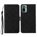 For Xiaomi Redmi Note 10 4G Ethnic Style Embossed Pattern Horizontal Flip Leather Case with Holder & Card Slots & Wallet & Lanyard(Black)