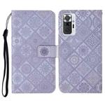 For Xiaomi Redmi Note 10 Pro Ethnic Style Embossed Pattern Horizontal Flip Leather Case with Holder & Card Slots & Wallet & Lanyard(Purple)