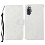 For Xiaomi Redmi Note 10 Pro Ethnic Style Embossed Pattern Horizontal Flip Leather Case with Holder & Card Slots & Wallet & Lanyard(White)