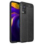 For vivo V21 Litchi Texture TPU Shockproof Case(Black)