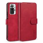 For Xiaomi Redmi Note 10 Pro DG.MING Retro Oil Side Horizontal Flip Leather Case with Holder & Card Slots & Wallet(Red)
