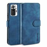 For Xiaomi Redmi Note 10 Pro DG.MING Retro Oil Side Horizontal Flip Leather Case with Holder & Card Slots & Wallet(Blue)