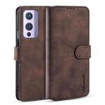 For OnePlus 9 DG.MING Retro Oil Side Horizontal Flip Leather Case with Holder & Card Slots & Wallet(Coffee)